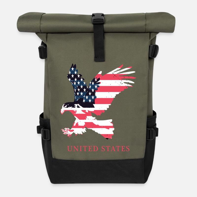 American Adler - Rolltop Rucksack - Olive/Schwarz