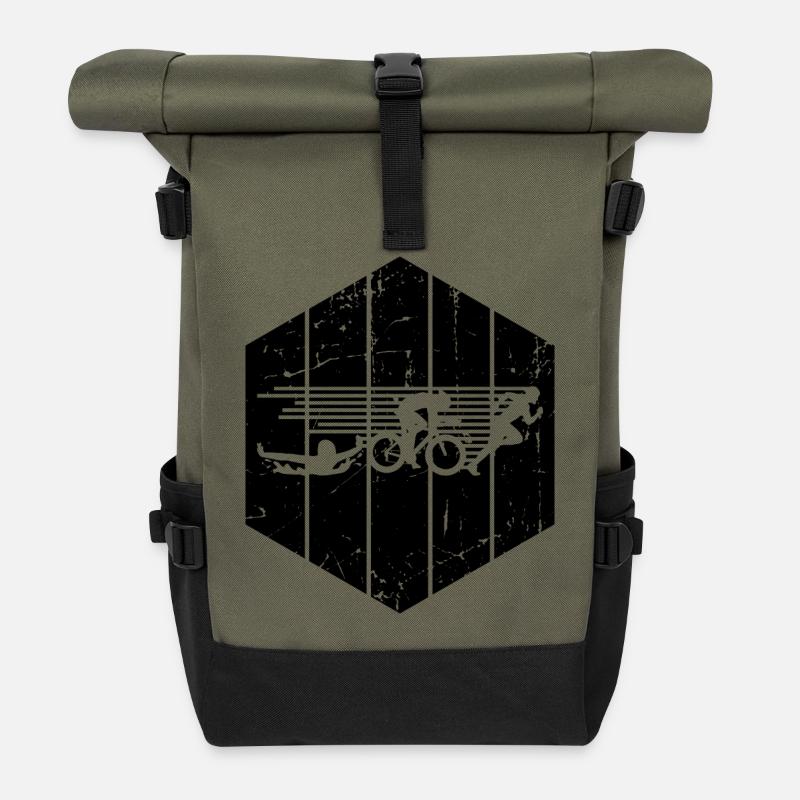 Triathlon - Rolltop Rucksack - Olive/Schwarz