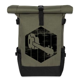 Ukulele Skizze - Rolltop Rucksack - Olive/Schwarz - Vorne