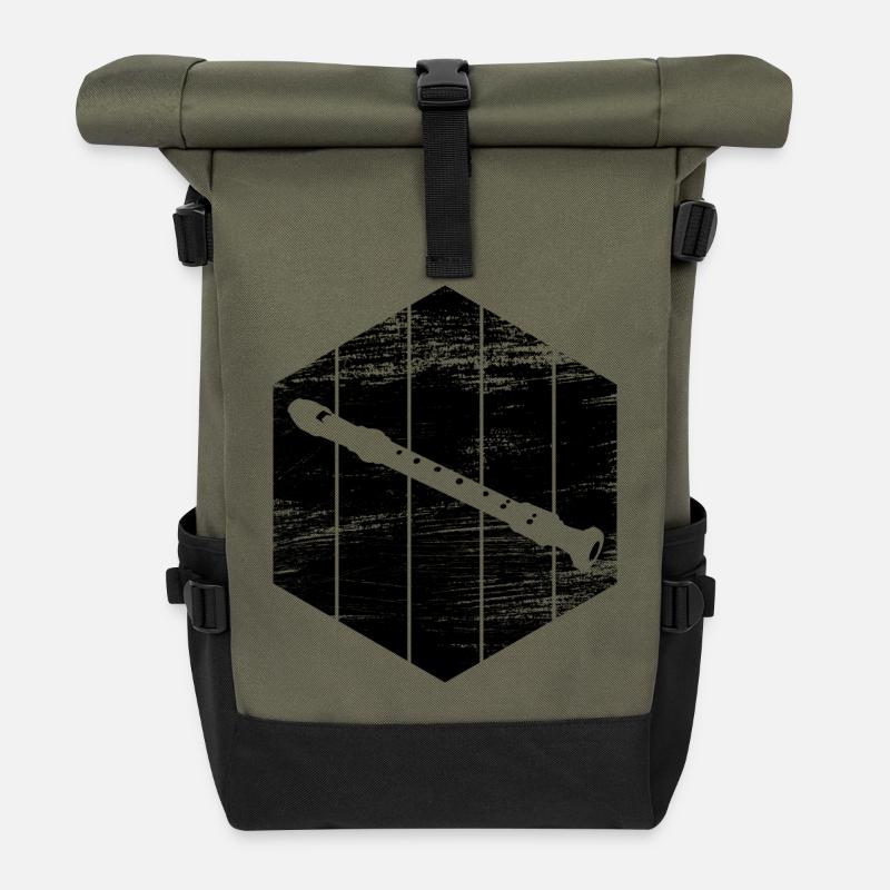 Flöte - Rolltop Rucksack - Olive/Schwarz