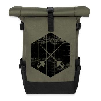 équipement d'escrime - Sac à dos roll top - olive/noir - Devant