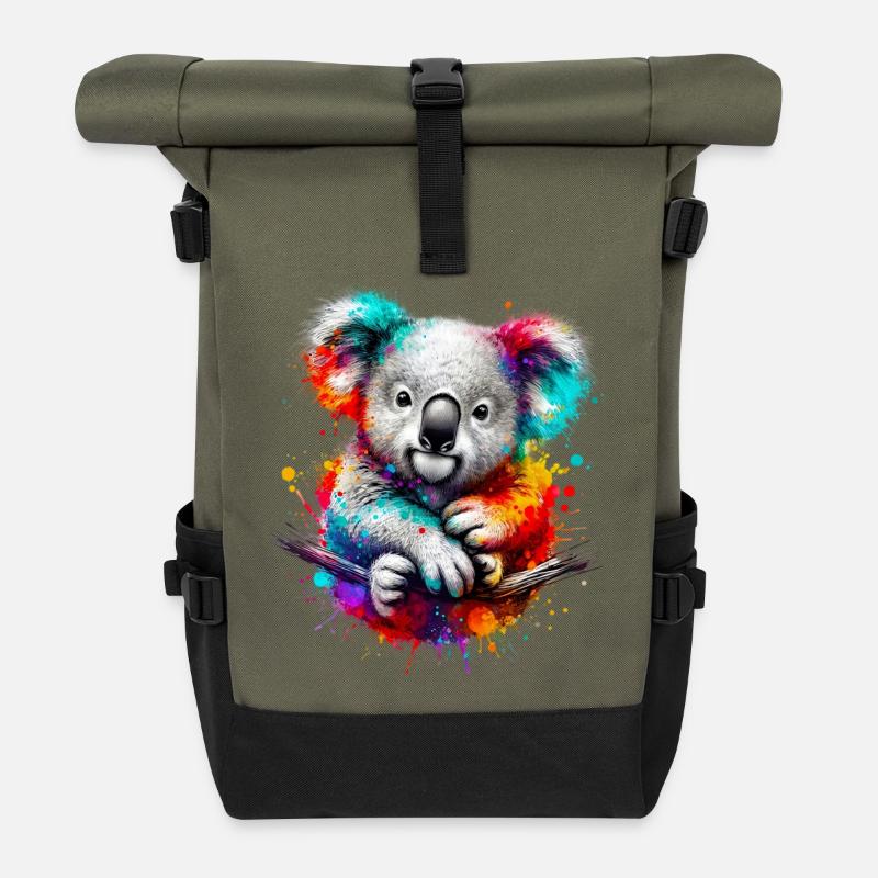 Koala - Rolltop Rucksack - Olive/Schwarz