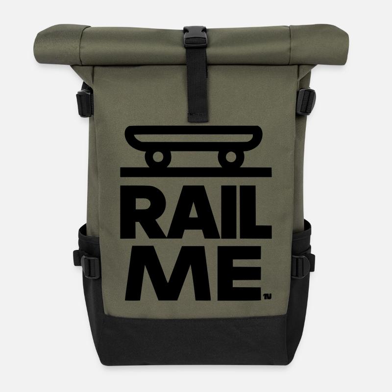 Rail - skateboard - Roll Top Backpack - olive/black