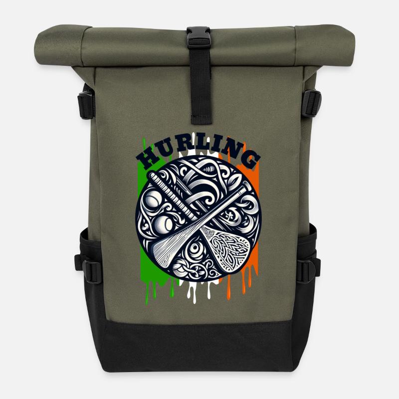 Hurling - Roll Top Backpack - olive/black