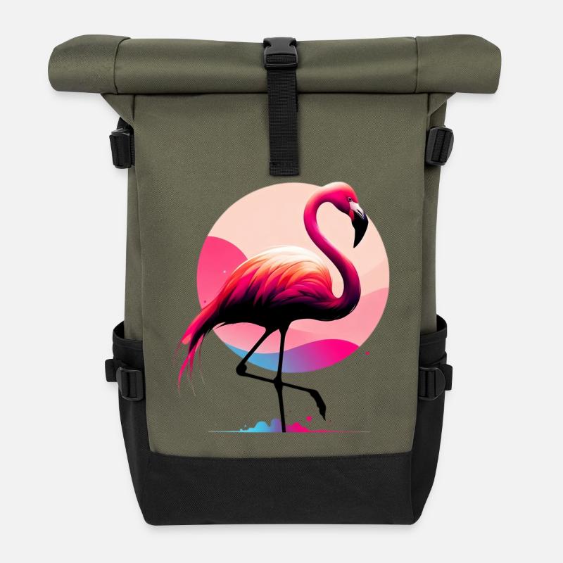 Flamingo - Rolltop Rucksack - Olive/Schwarz