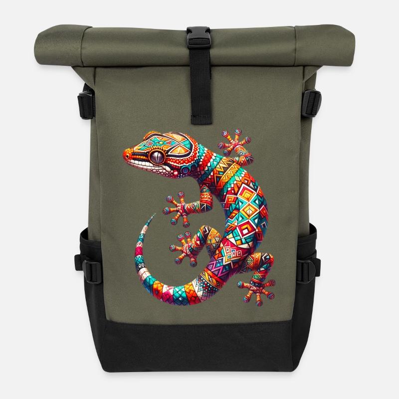 Gecko - Rolltop Rucksack - Olive/Schwarz