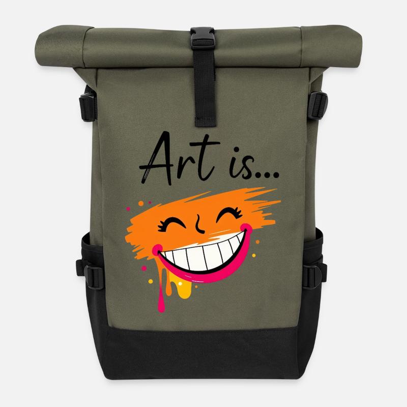 Art is - Sac à dos roll top - olive/noir