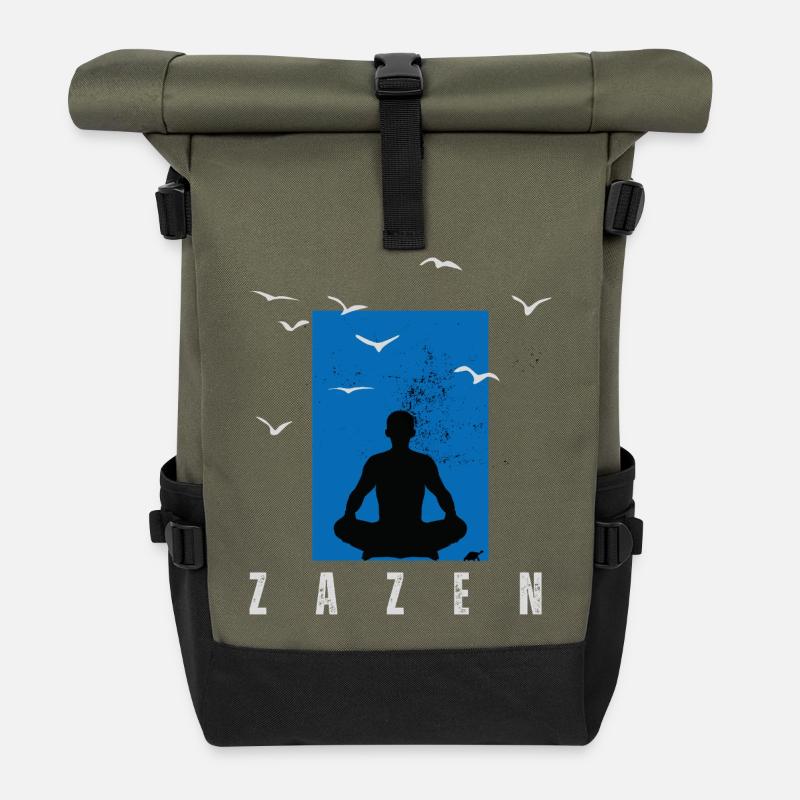 Méditation zazen - Sac à dos roll top - olive/noir