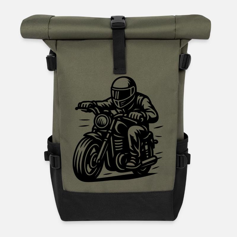 Biker - Rolltop Rucksack - Olive/Schwarz