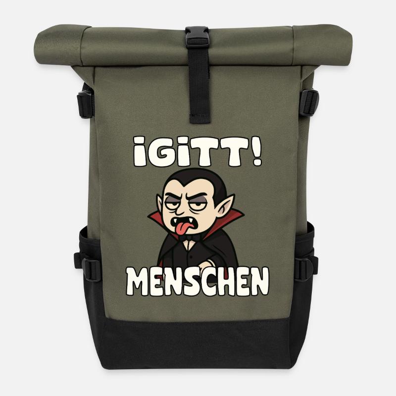Vampire Saying iGITT People - Roll Top Backpack - olive/black