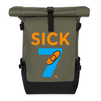Sick Seven Meme Tee Six Seven - Sac à dos roll top - olive/noir - Devant
