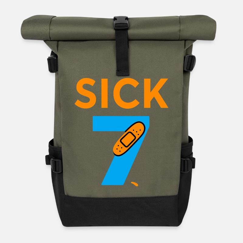 Sick Seven Meme Tee Six Seven - Roll Top Backpack - olive/black
