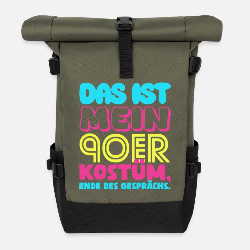 This is my 90s costume 90s carnival - Roll Top Backpack - olive/black