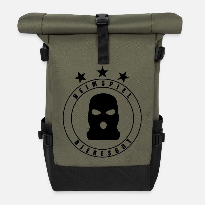 DIEBESGUT_WAPPEN - Sac à dos roll top - olive/noir