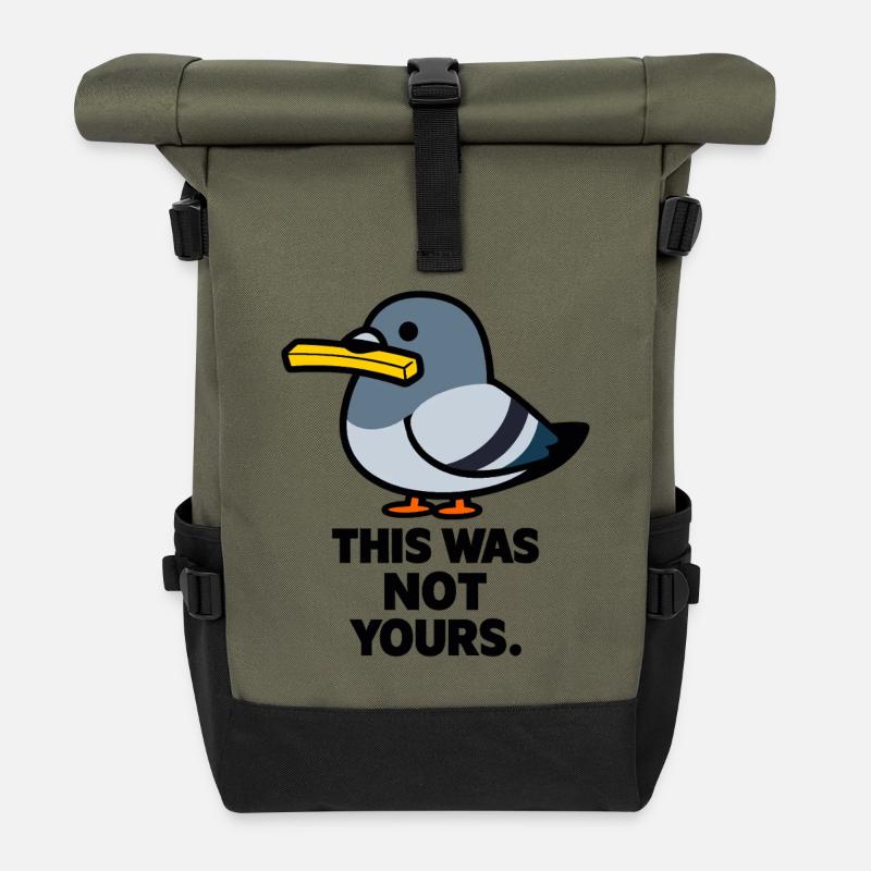 Petty Crime Pigeon - Roll Top Backpack - olive/black