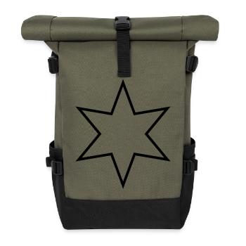 Six-pointed star - six-pointed star - Roll Top Backpack - olive/black - Front