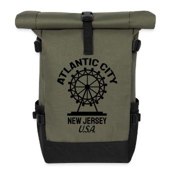 Atlantic City - Est. 1854 - New Jersey - USA - Rolltop Rucksack - Olive/Schwarz - Vorne