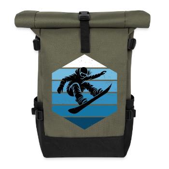 Snowboard Liebe zum Anziehen für Frauen - Rolltop Rucksack - Olive/Schwarz - Vorne