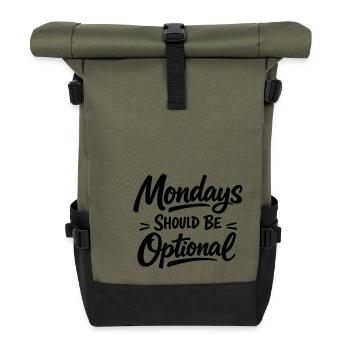 Monday should be optional white - Roll Top Backpack - olive/black - Front