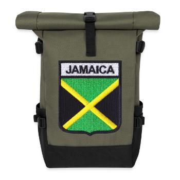 Jamaica Strong Jamrock Power Rasta Reggae Roots - Roll Top Backpack - olive/black - Front