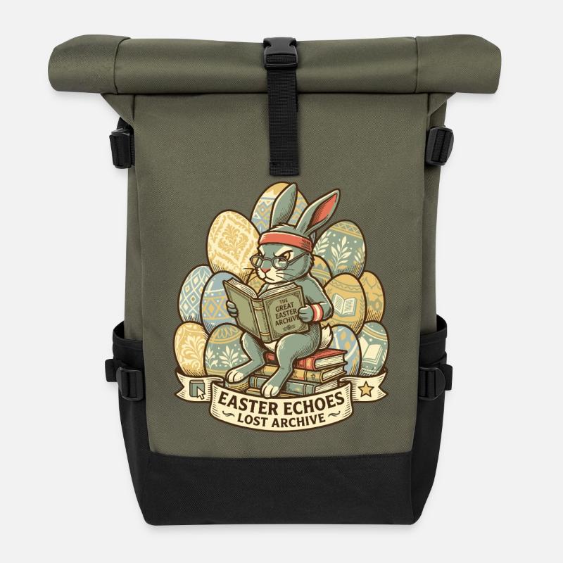 Osterhasen-Archivar - Rolltop Rucksack - Olive/Schwarz