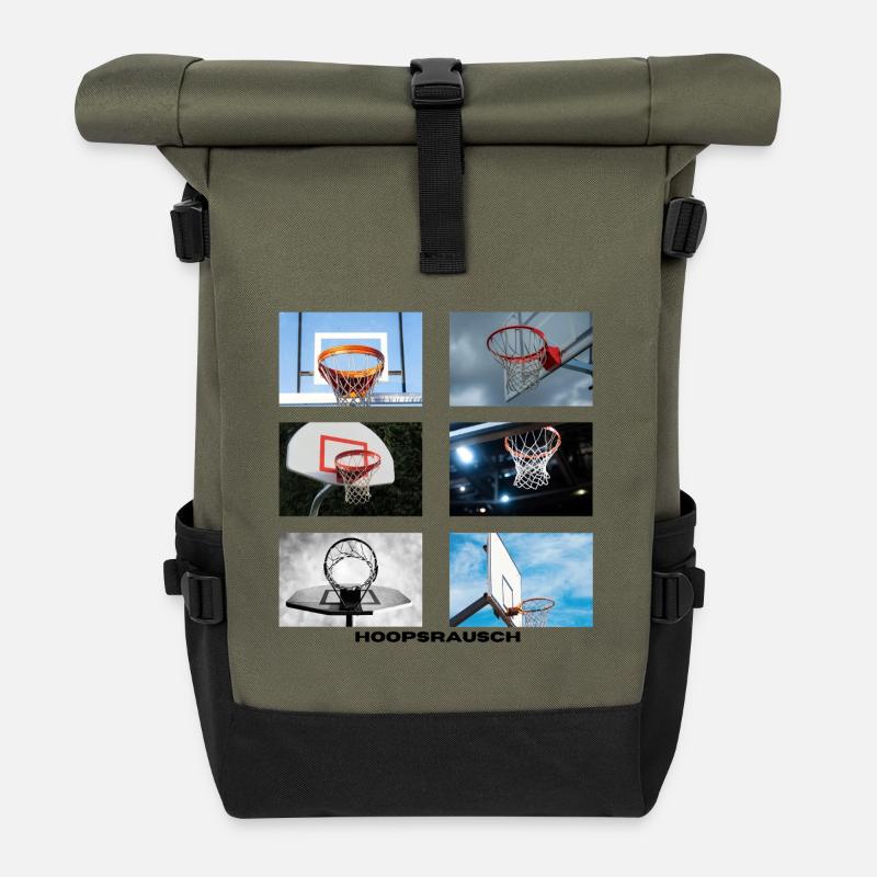 Hoopsrausch Collage - Rolltop Rucksack - Olive/Schwarz