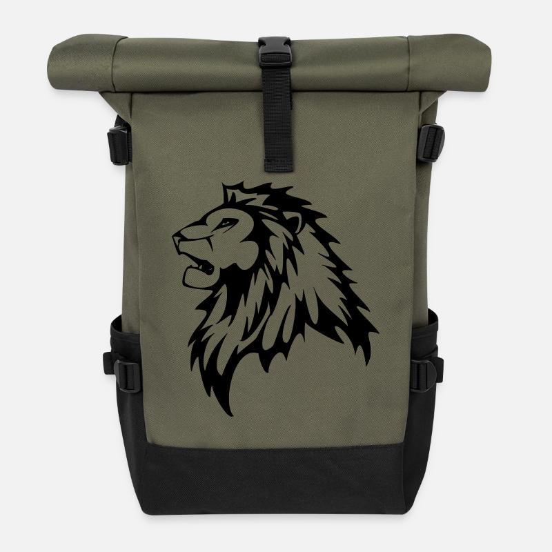 Löwe - Rolltop Rucksack - Olive/Schwarz