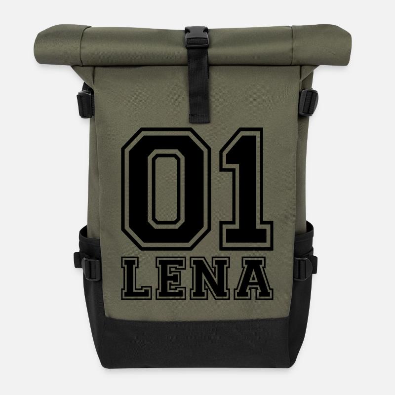 Lena - Nom - Sac à dos roll top - olive/noir