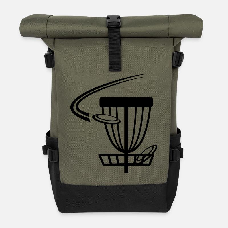 Discgolf-Korb - Rolltop Rucksack - Olive/Schwarz