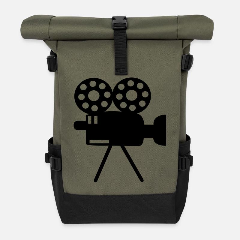 Camera Icon Film - Roll Top Backpack - olive/black