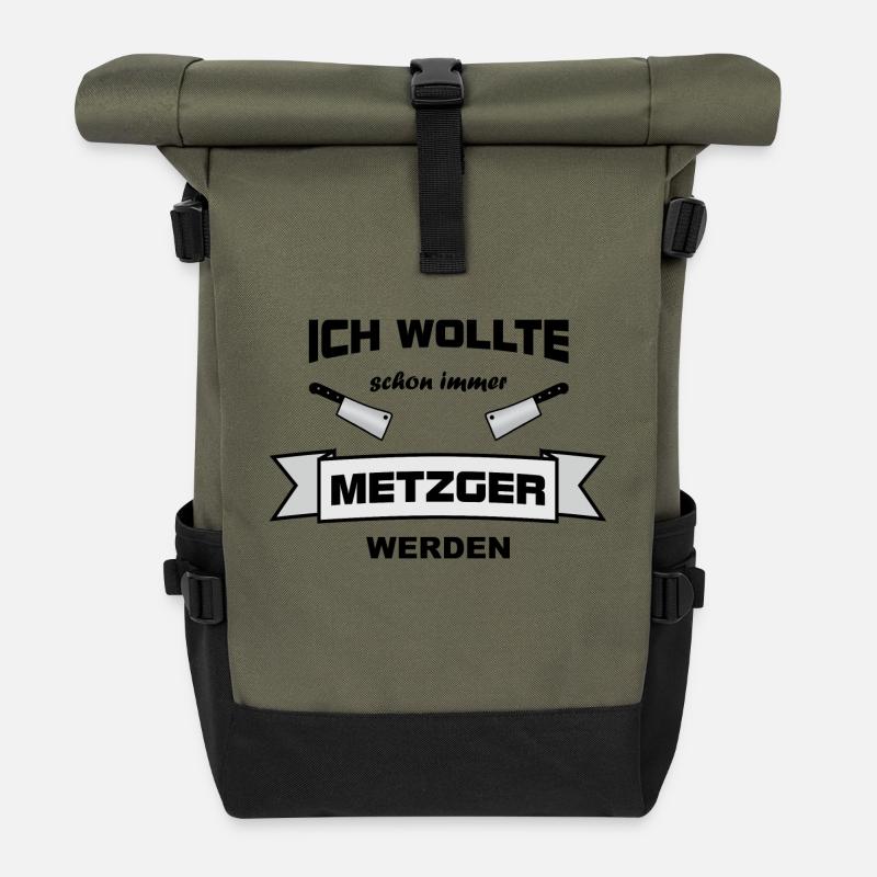 Metzger immer - Rolltop Rucksack - Olive/Schwarz