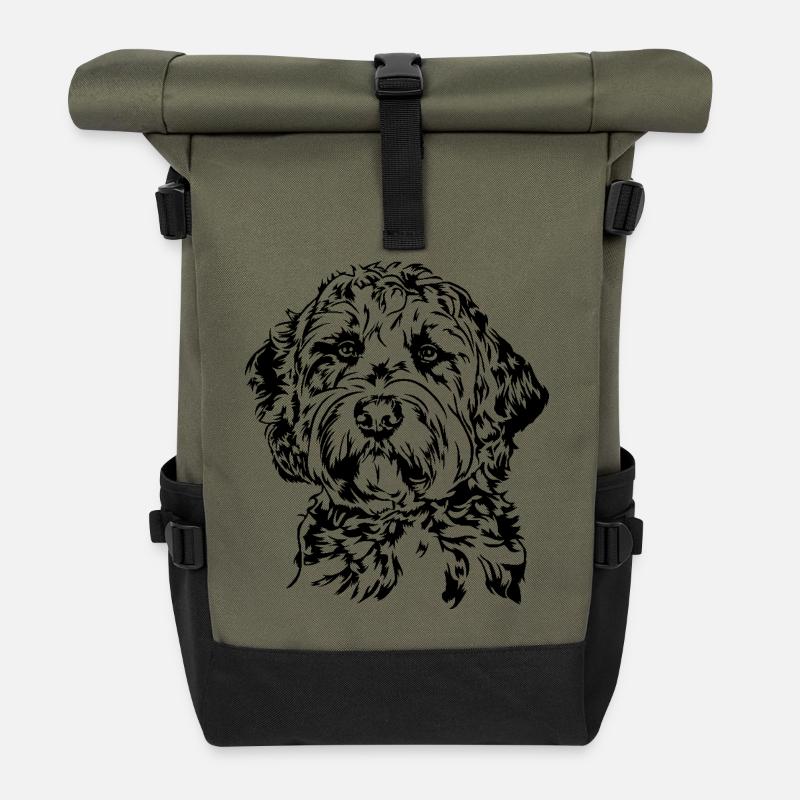 Goldendoodle Portrait Labradoodle Hunde Wilsigns - Rolltop Rucksack - Olive/Schwarz