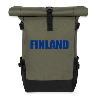 Finlande - Sac à dos roll top - olive/noir - Devant