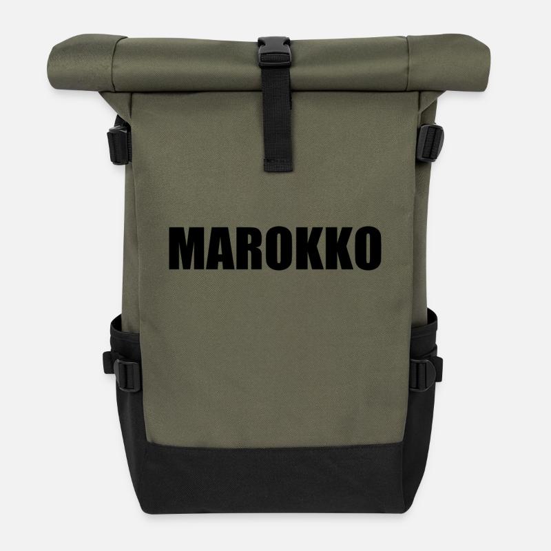 Marokko - Rolltop Rucksack - Olive/Schwarz