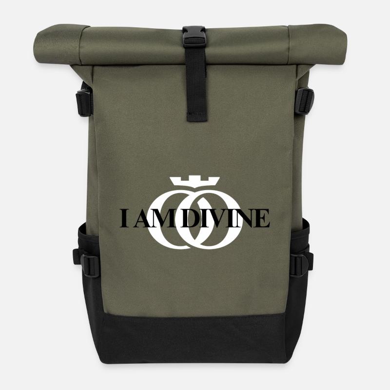 Ich bin göttlich. Oppoline Kollektion - Rolltop Rucksack - Olive/Schwarz