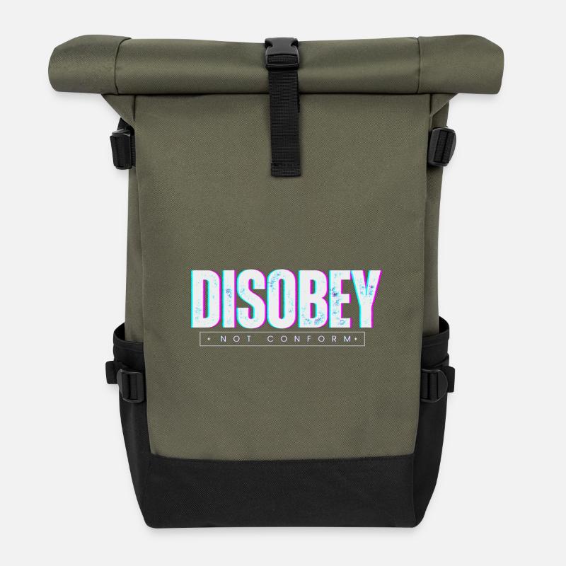 DISOBEY - DAS LEBEN 2 - Rolltop Rucksack - Olive/Schwarz