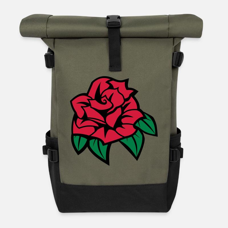 rose - Rolltop Rucksack - Olive/Schwarz