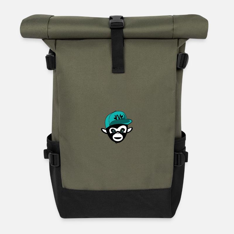 Chimpanzé - Sac à dos roll top - olive/noir