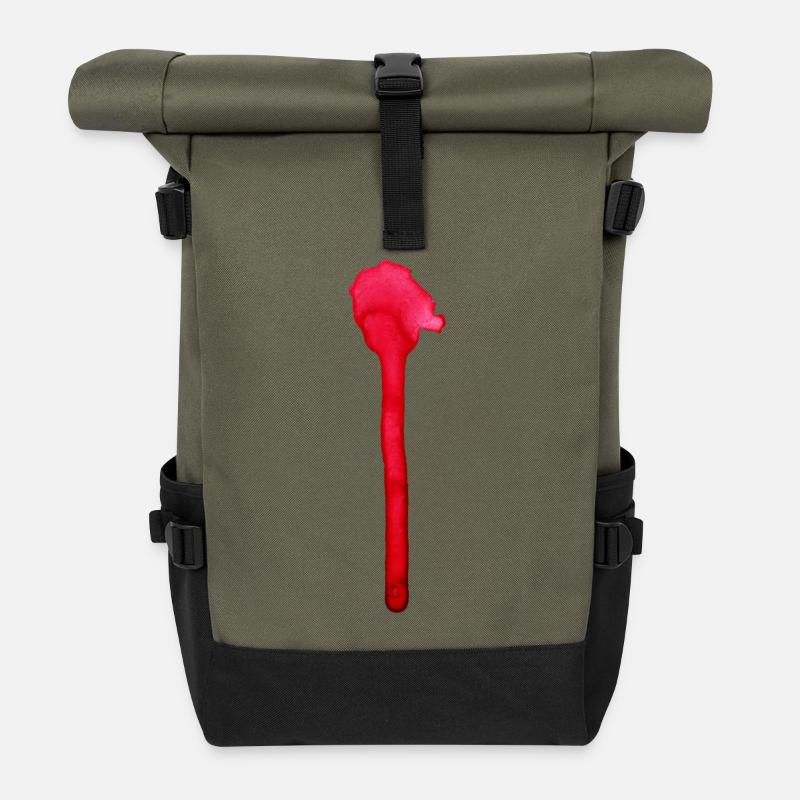 Ein verlaufender Farbklecks - Rolltop Rucksack - Olive/Schwarz