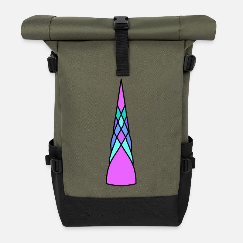 Licorne, une corne, licorne - Sac à dos roll top - olive/noir