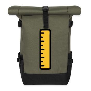 Lineal Mathe Geometrie Schule - Rolltop Rucksack - Olive/Schwarz - Vorne
