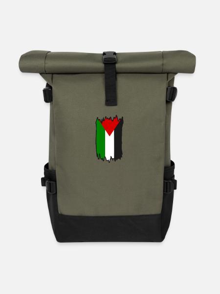 Free palestine - Rolltop Rucksack - Olive/Schwarz
