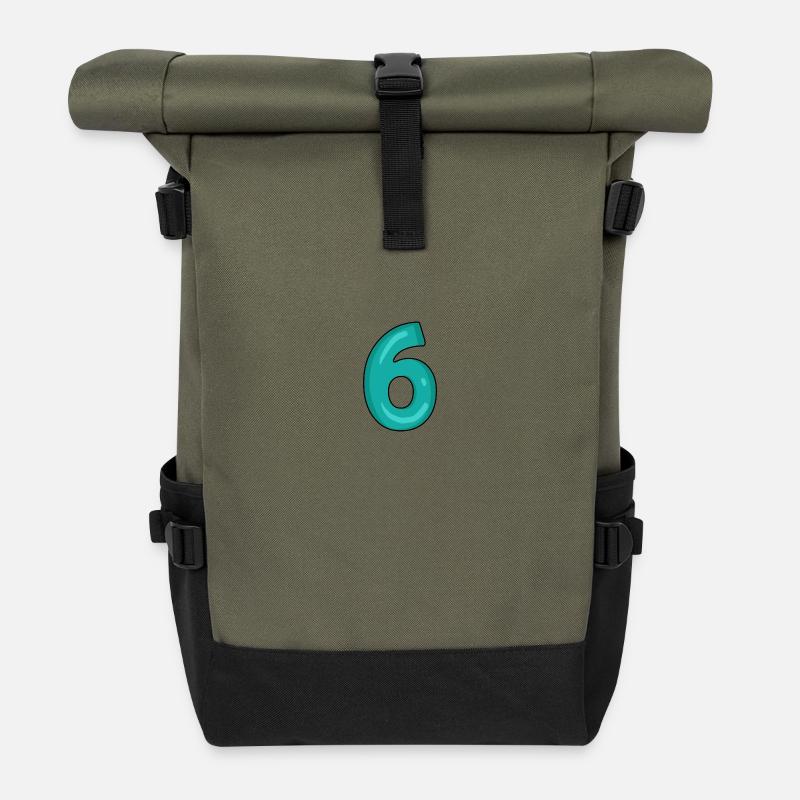 6 - Rolltop Rucksack - Olive/Schwarz