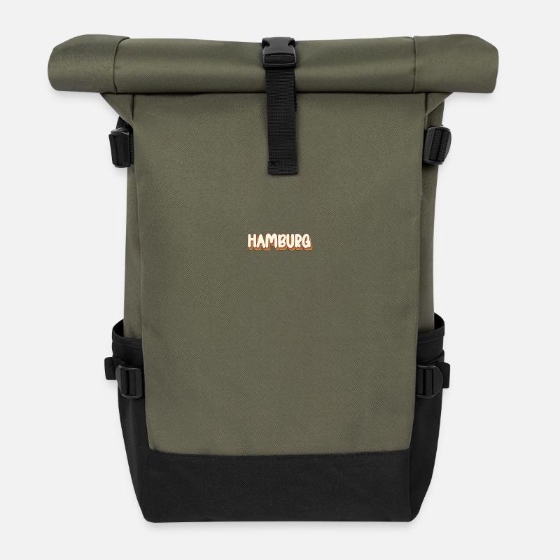 Hamburgerin Hamburger Hamburg - Rolltop Rucksack - Olive/Schwarz