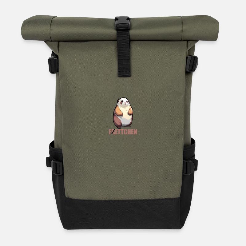 Fettchen Frettchen - Rolltop Rucksack - Olive/Schwarz