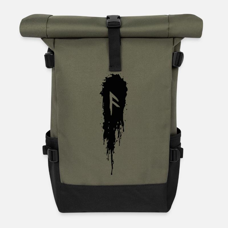 Ansuz - Roll Top Backpack - olive/black