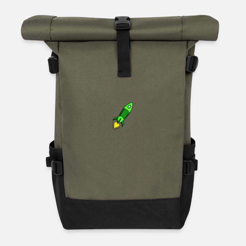 Grüne Rakete - Rolltop Rucksack - Olive/Schwarz