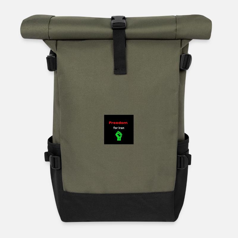 Freedom for Iran - Roll Top Backpack - olive/black
