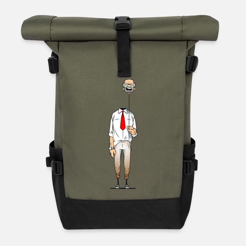 Balloon head - Roll Top Backpack - olive/black