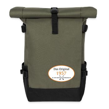 1957 - der beste Jahrgang - Rolltop Rucksack - Olive/Schwarz - Vorne